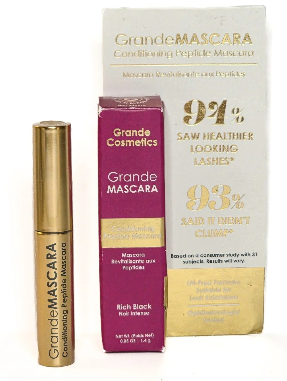 Grande Cosmetics GrandeMascara Conditioning Peptide Mascara In Rich Black